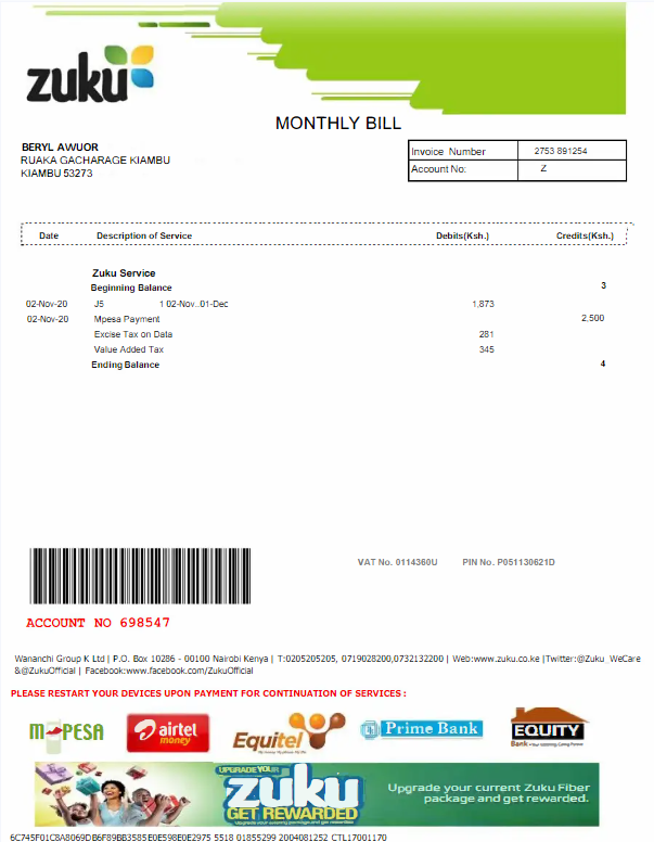  Minol USA business utility bill 